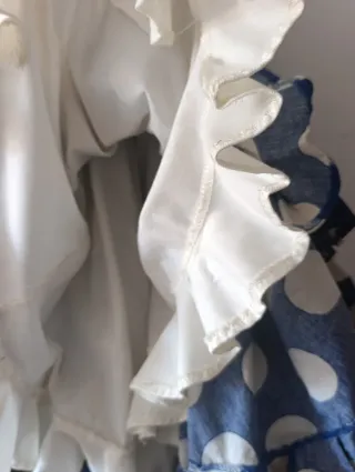 Vestido Flamenca Niña Azul y Blanco