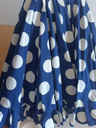 Vestido Flamenca Niña Azul y Blanco