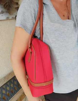 Bolso de mano y neceser grande viaje rojo