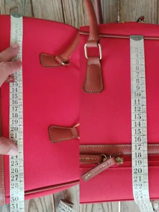 Bolso de mano y neceser grande viaje rojo