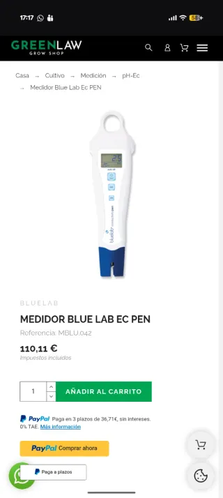 Bluelab Conductivity Pen (medidor EC)