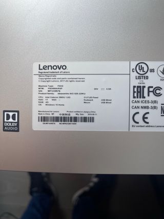 Lenovo Todo en Uno Gris/Plata