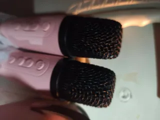 Altavoz Karaoke K12 con 2 Micrófonos Rosas nuevos