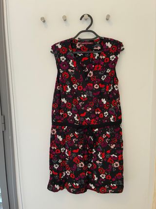 Vestido Comptoir ds Cotonniers floral rojo violeta