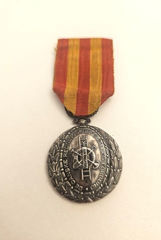 Medalla Antigua Plata Danske Redningskorps