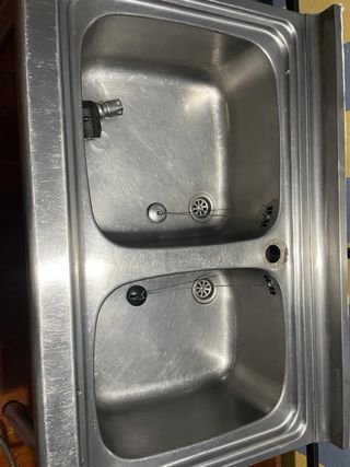 Fregadero industrial doble acero inoxidable 90x60.