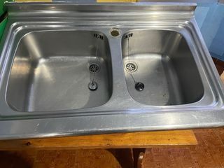 Fregadero industrial doble acero inoxidable 90x60.