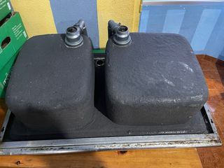 Fregadero industrial doble acero inoxidable 90x60.