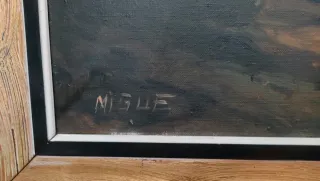 Cuadro Pintura Óleo Firmado Migue 640513926