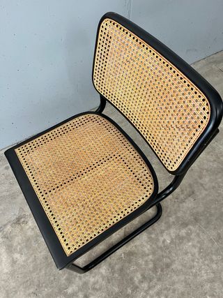Silla Thonet Ratán y Metal Negra