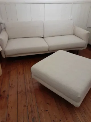 Divano 2 posti con penisola beige