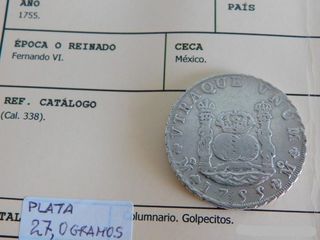 8 Reales Plata Columnario 1755 Fernando VI