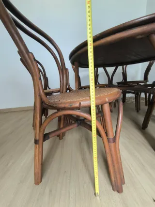 Mesa redonda madera 120cm + 5 sillas