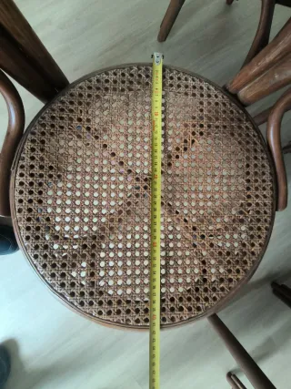 Mesa redonda madera 120cm + 5 sillas