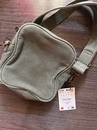 Bandolera Pull&Bear tela beige/verde