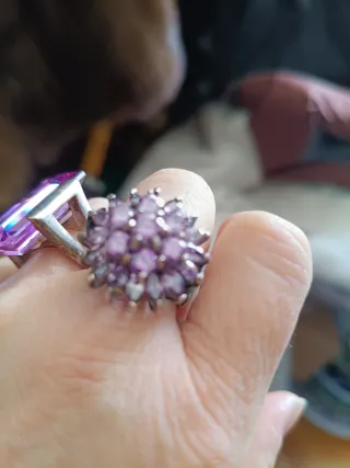 Anillos de Plata con Piedras Moradas