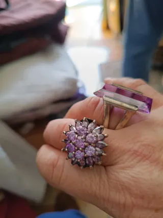 Anillos de Plata con Piedras Moradas