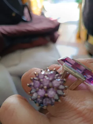 Anillos de Plata con Piedras Moradas