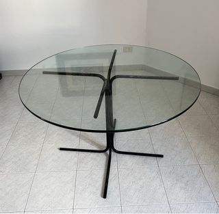 Mesa redonda cristal y metal
