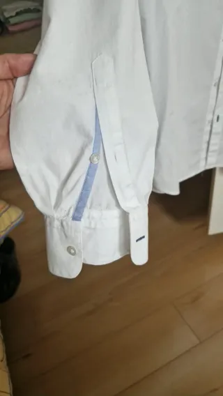 Camisa Mango Hombre Blanca Talla M