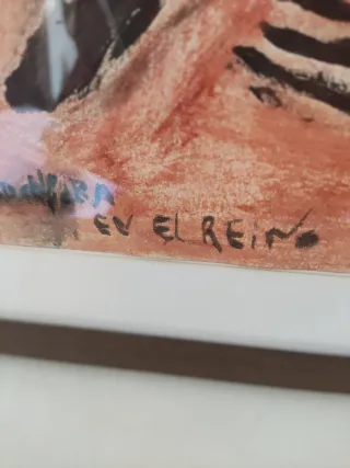 Oleo y collage firmado Alfons