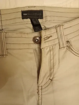 Pantalón Mango Mujer Talla 38 Beige