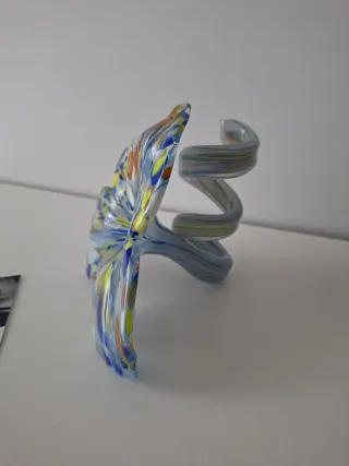 Portacandela fiore in vetro Murano