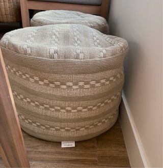 Pack 2 puffs algodón bordados beige