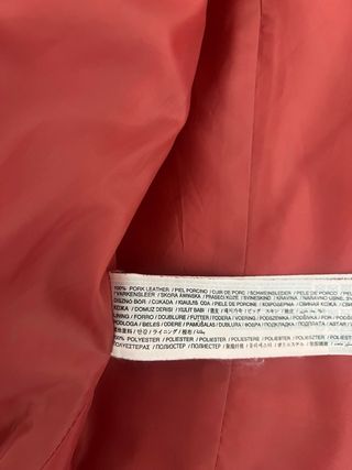 Chaqueta Biker Piel Roja Mango Talla S