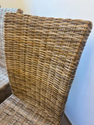 6 Sillas de comedor de ratán estilo colonial