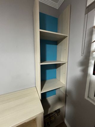 Escritorio juvenil beige y azul
