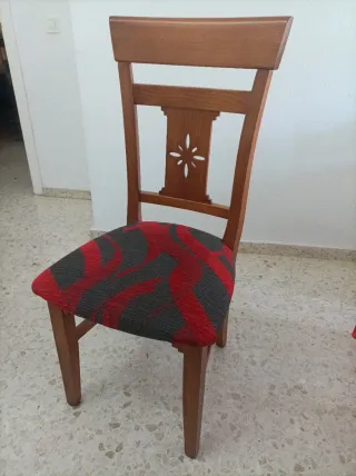 Mesa de comedor de madera maciza con 6 sillas