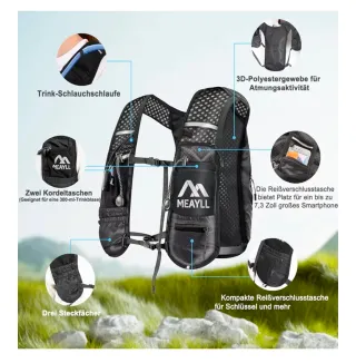 Gilet Corsa con Sacca Acqua 1L