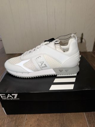 Zapatillas Emporio Armani Hombre Blancas y Grises