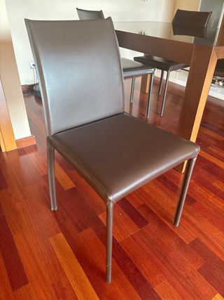 Sillas de piel marrones (pack 4)