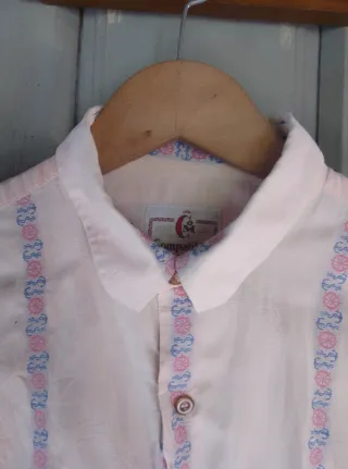 Camisa vintage manga corta náutica. Talla M