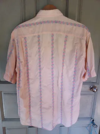 Camisa vintage manga corta náutica. Talla M
