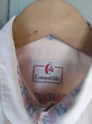 Camisa vintage manga corta náutica. Talla M