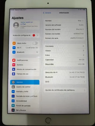 iPad Air 2 64GB Plata