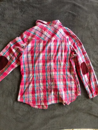 Camisa 100% algodón a cuadros rosa talla 44