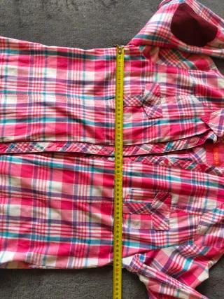 Camisa 100% algodón a cuadros rosa talla 44