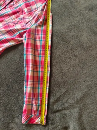 Camisa 100% algodón a cuadros rosa talla 44