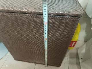 Baúl ratan marrón con tapa