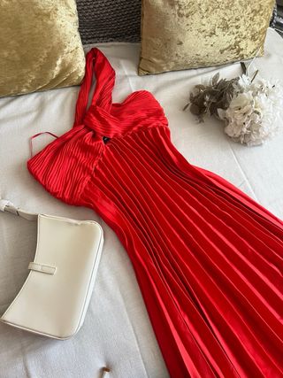 Vestido largo Mango rojo