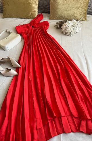 Vestido largo Mango rojo