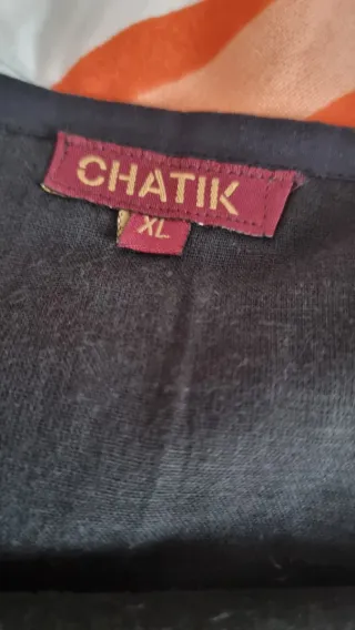 Falda negra bordada mujer talla 46