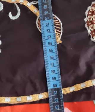 Falda negra bordada mujer talla 46