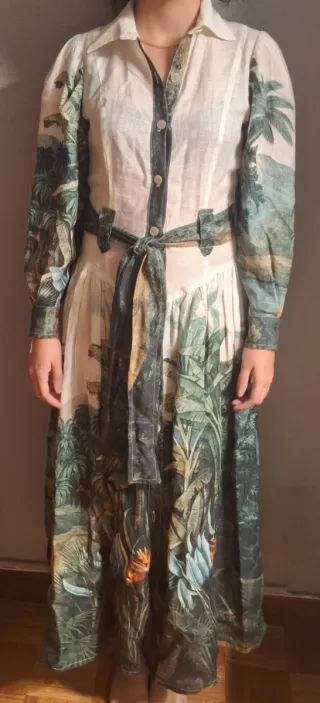 Vestido Philippa estampado tropical