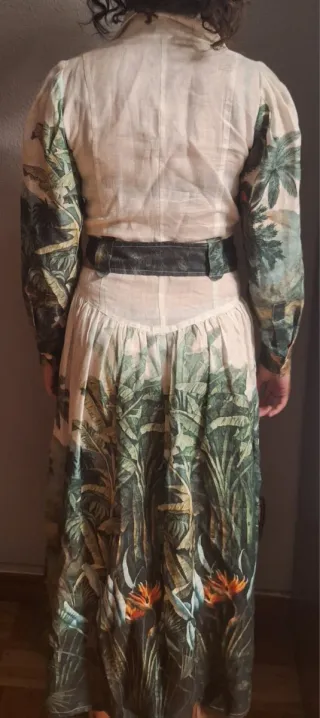 Vestido Philippa estampado tropical