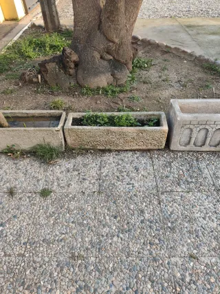 Jardinera de hormigón piedra